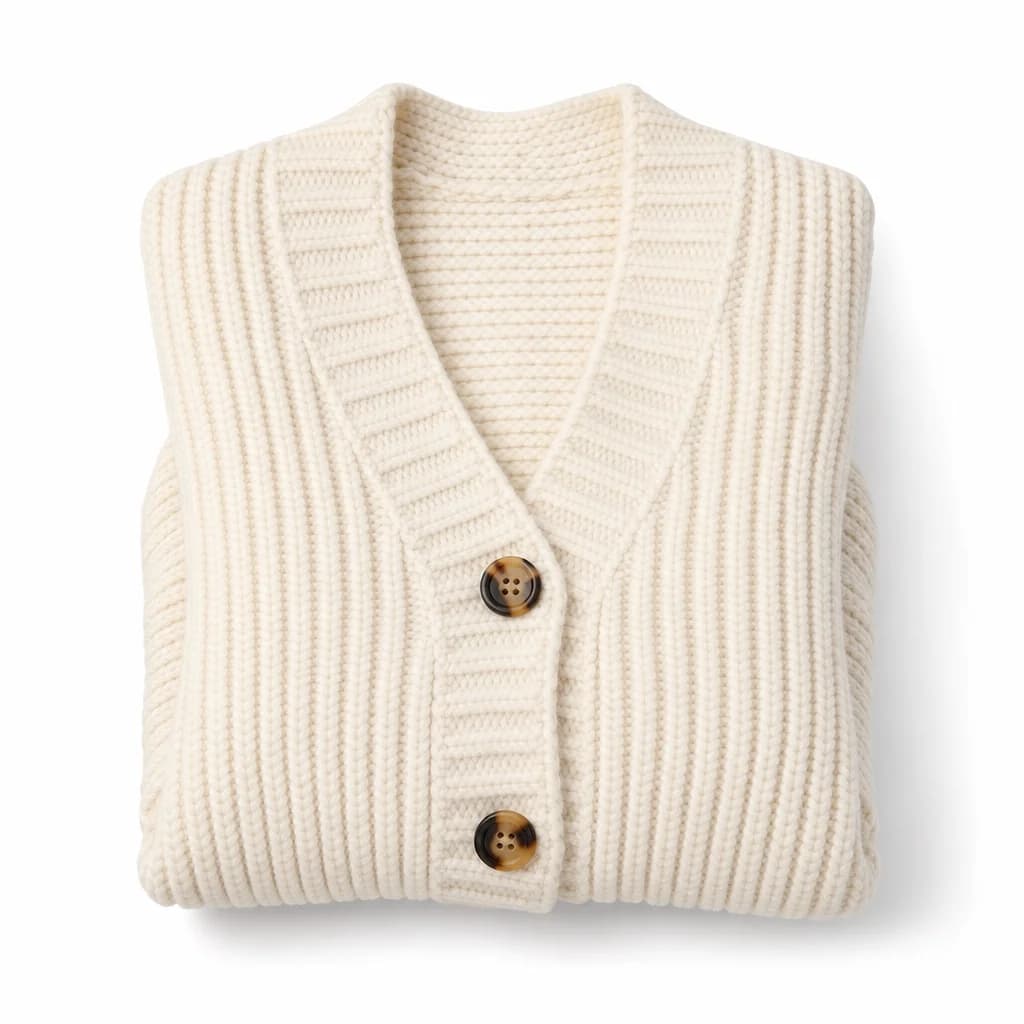Chunky Ribbed Cardigan – Ivory